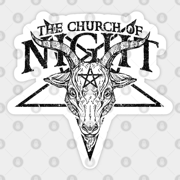 The Church of Night (Variant) Sticker by huckblade